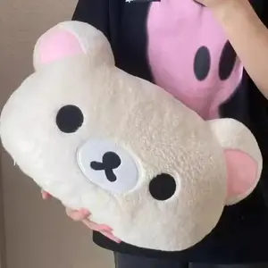 Cute Rilakkuma Plush Warm Hand Pillow Cartoon Bear Peluche Stuffed Toy Soft Cushion Birthday Gift