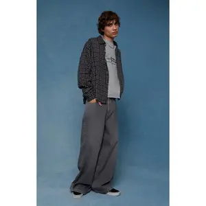 Pacsun Men's Ryder Ultra Baggy Jeans Flames Gray