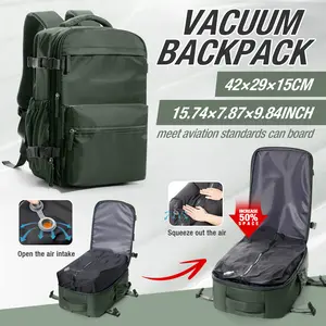 HYC00 Vacuum Travel Backpack with Pump, Vacuum SealCompression Backpack, Large Travel Bag For Women Men, Durable Outdoor Hiking Sports Rucksack, AirlineApproved Carry On Backpack, Travel Essentials Traveling Bag