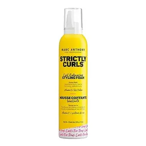 Marc Anthony Strictly Curls Styling Foam, Extra Hold Curly Hair Mousse with Vitamin E & Silk Proteins Transforms Frizzy Hair to Full, Shiny, Defined Curls - Sulfate-Free Anti-Frizz Styling Mousse