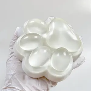 Fufu Big Cat Paw Squishy Toy 5 Inch Sticky Cat Paw Print Squishies Large Transparent Pinch Family Tuba Squishy Clear Jelly Blue Giant Squeeze Toy for Adults Stress Relief (TOUMING--White)