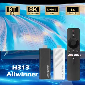 2025 New H313PRO - Black/White Android 14 Smart TV Stick Compatible with USB Interface - Plug and Play - Supports Dual band WIFI 2GB+8GB/16GB | TV Stick 2025 | Home Theater | Best Holiday Gift | Android TV Stick | Innovation