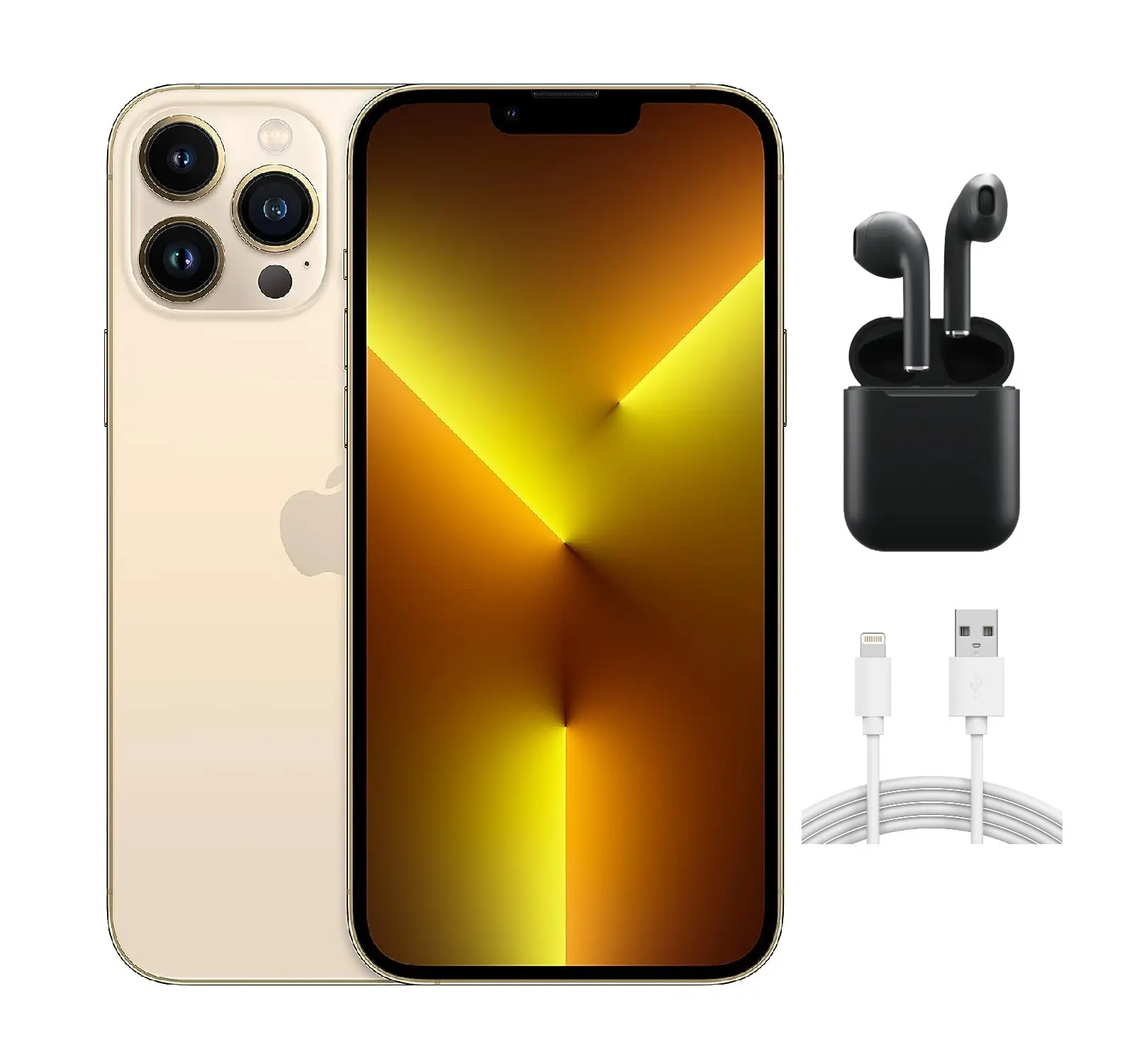 Refurbished iPhone 13 Pro Max (Unlocked) - Acceptable Condition with Wireless Earbuds & 1 Year Warranty A2484