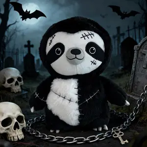 Hot Sloth Plush Toys Dark Series Toys Halloween Party Atmosphere Decorations Funny Realistic Decorative Ornament Gift For Friend