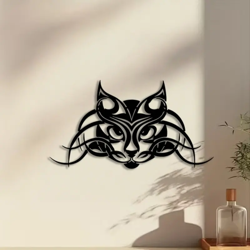 1pc Black Cat Metal Wall Art, Black Cat Statue Mural, Perfect for Living Room Wall, Bedroom Wall, Gothic Wall, Halloween Decor, Ideal Gift for Cat Lovers, Powder-Coated Metal