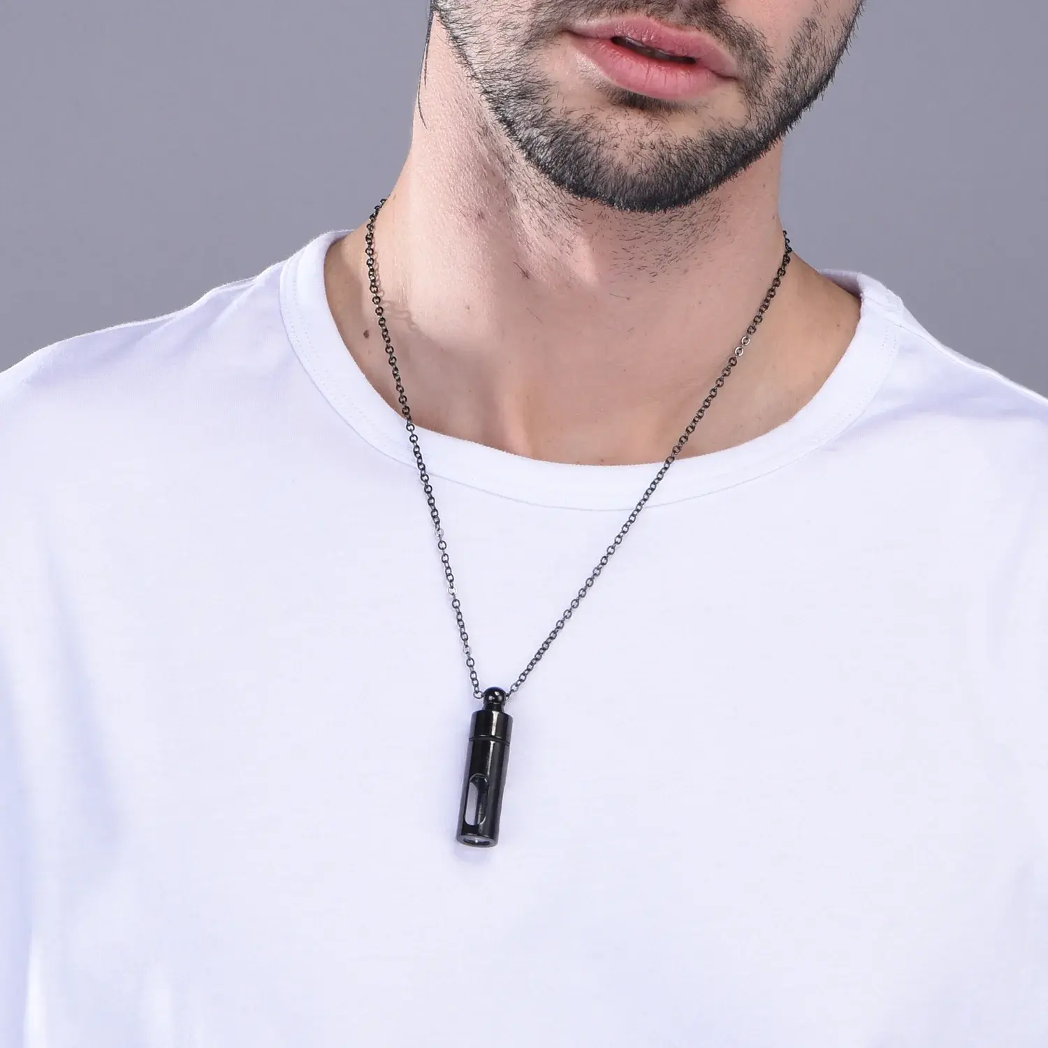 Stainless Steel Pet Memorial Pendant Necklace - 1.5 inches Elegant Solid 316L, Hypoallergenic, Secure Screw-Top Closure, Ashes-Holding, Adjustable Chain, Daily Wear, Unisex Dog/Cat Memorial Gift for Loss-Experiencing Individuals