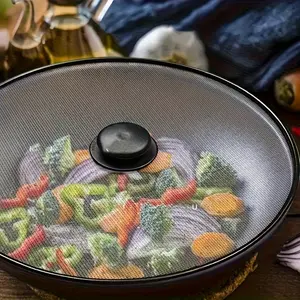 3Pcs Heat-resistant Stainless Steel Mesh Splatter Screen, Fits 8-12 Inch Pans, Anti-splash & Anti-oil Fume Cover, Keep Food Fresh, Essential Kitchen Cooking Gadget