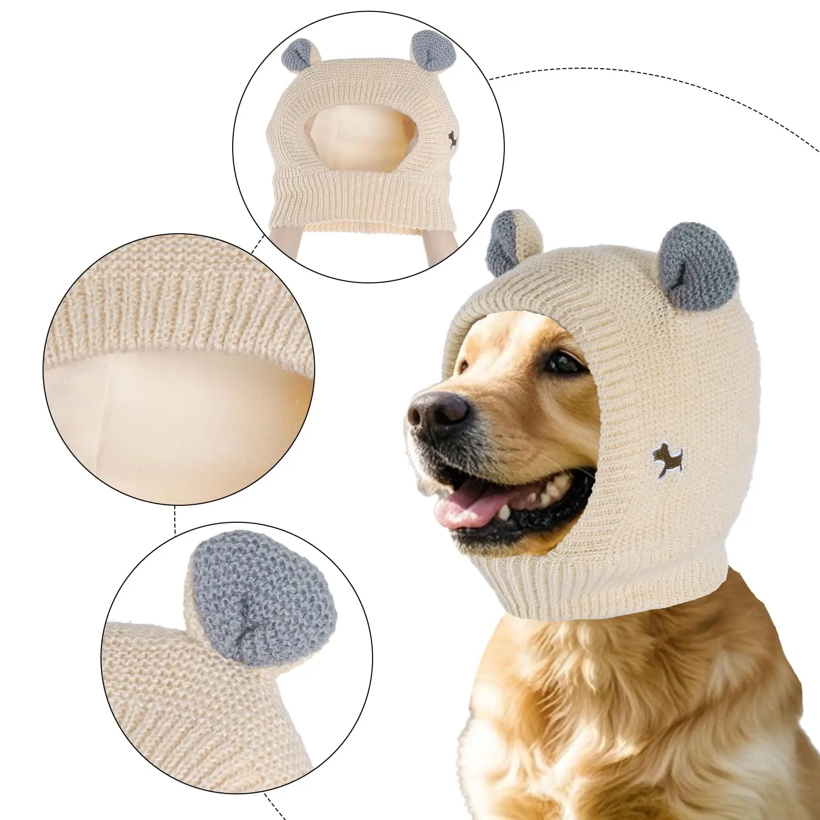 Funny Knitting Hat for Small Dogs Cartoon Bear Ear Puppy Costume Hat Lovely Tiny Hat Headgear Winter for Teddydogs