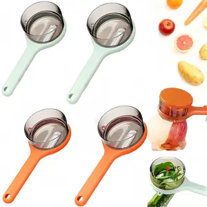 4 PCS Peeler with Container - New with Box Storage Kitchen Special Fruitpeeler, Vegetable Peeler with Storage Box, Double-Sided Stainless Steel Multi-function Peeler for Home Kitchen