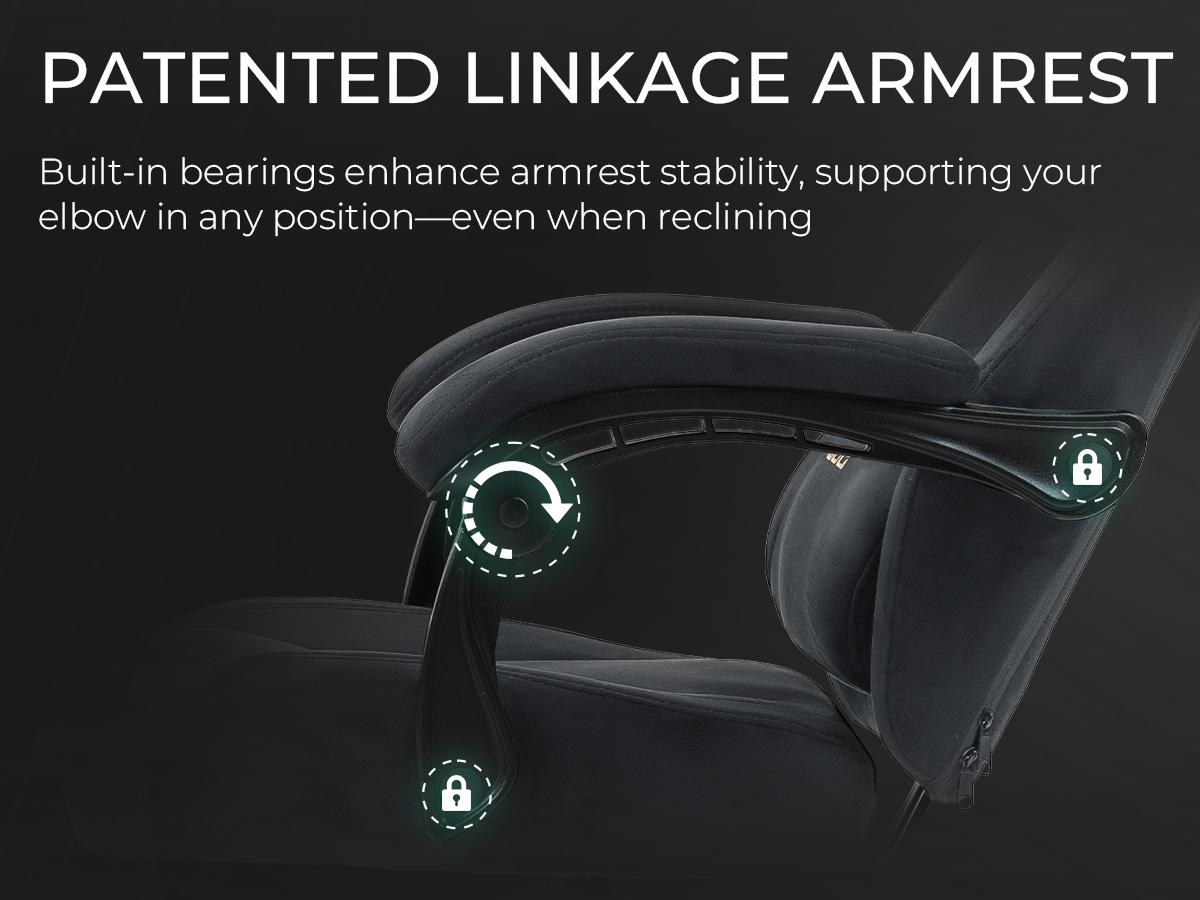 Dowinx Big and Tall Gaming Chair, Suede Fabric Game Chair with Pocket Spring Cushion, High Back Gamer Chair Ergonomic with Footrest for Adults Office, 440LBS