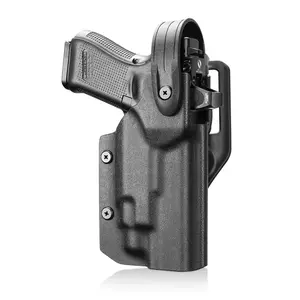 WARRIORLAND Kydex Security Holster w/ Thumb-Activated Retention for Glock 17 / 19 / 34 (Gen 3–5), Glock 19X, 44 & 45 — Designed for Streamlight TLR-7 X, TLR-7 HL-X, TLR-7A, TLR-8A, TLR-8 X, Featuring Optics Cut and 2.0" Mid-Ride Belt Loop