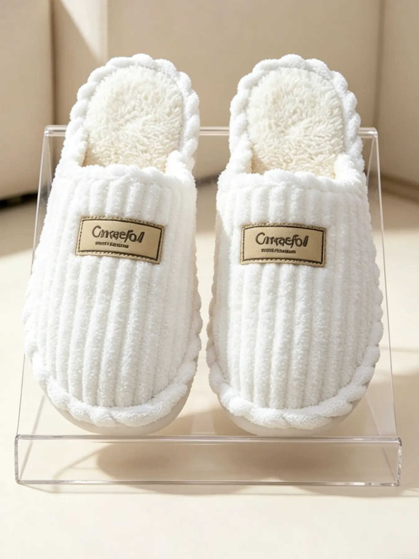Women's Fashion Plush Fluffy House Slippers, Warm Textile Indoor Shoes, Non-Slip Eva Sole, Casual All-Season Home Footwear, Winter Bedroom Comfort, Cozy Bedroom Slippers, Fuzzy House Shoes