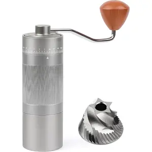 Manual Coffee Grinder with Stainless Steel Burr - 22g Capacity Handheld Mill for Espresso, with 55 Adjustable Settings & Quiet -Extra Fine - Portable Coffee Bean Grinder for Home use