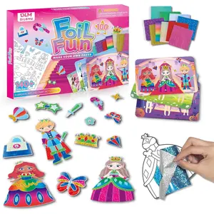 Foil Art Fun Kit for Kids - Arts & Crafts Supplies, DIY Dress-Up Stickers Craft, Mess-Free Foil Craft Kits for Girls & Boys Ages 4-12 - Fun Birthday Gift, Travel Toy & Creative Party Favor friendship gift