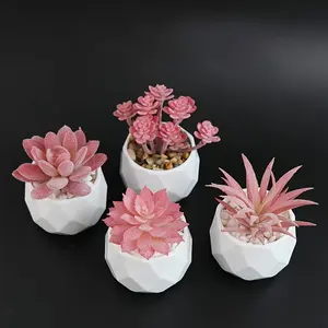 4pcs Artificial Succulent Plant Set, Ladies' Desktop Artificial Potted Plant, Mini Decorations, House Plants Decor for Bedroom, Bathroom, Office Bookshelf