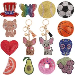 Adorable Puffy Rhinestone Keychain-Purse Charm-Backpack Charm