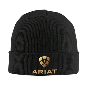 S&T Ariat-Emblem Knitted Hat  Cool Caps Men Women Unisex Outdoor Sport Beanie Hats Autumn Graphic Wrap Bonnet Hats