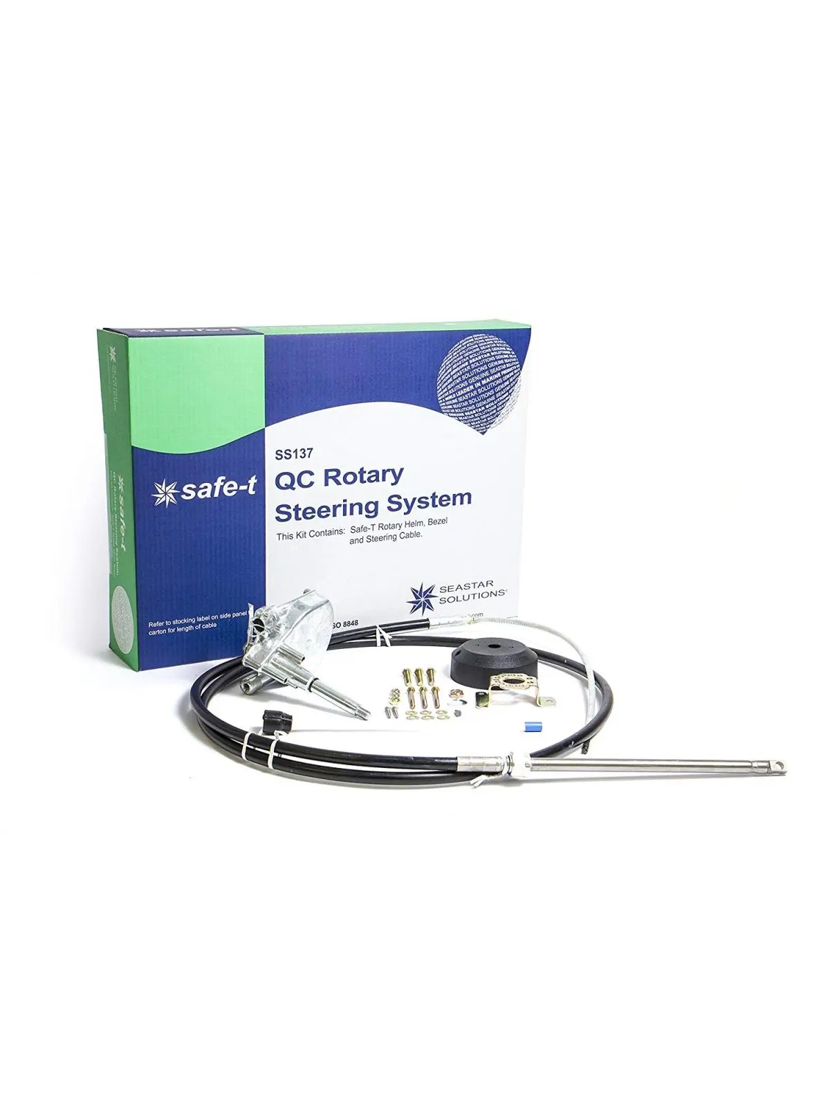 Sierra International 18 Ft Safe-T QC Style Steering Quick Connect (3001.3619) for Teleflex Safe-T Helms, Stainless Steel Ends, Dual Cable, 3 Turns Quick-Response, Snap-In Easy Installation, Outboards, 15.95 Lbs, Quick-Response Of 3 Turns