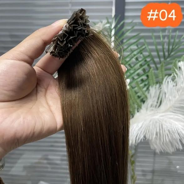 Capsule K Tip V Tip Fusion Keratin Human Hair Extensions, Brazilian Nail Hair 50pcs 30g, 12-28 Inch Silky Straight Natural Remy Hair, Invisible Pre-Bonded, No Tangle No Shedding, Thick Soft & Long-Lasting for Women Daily Party Salon Use