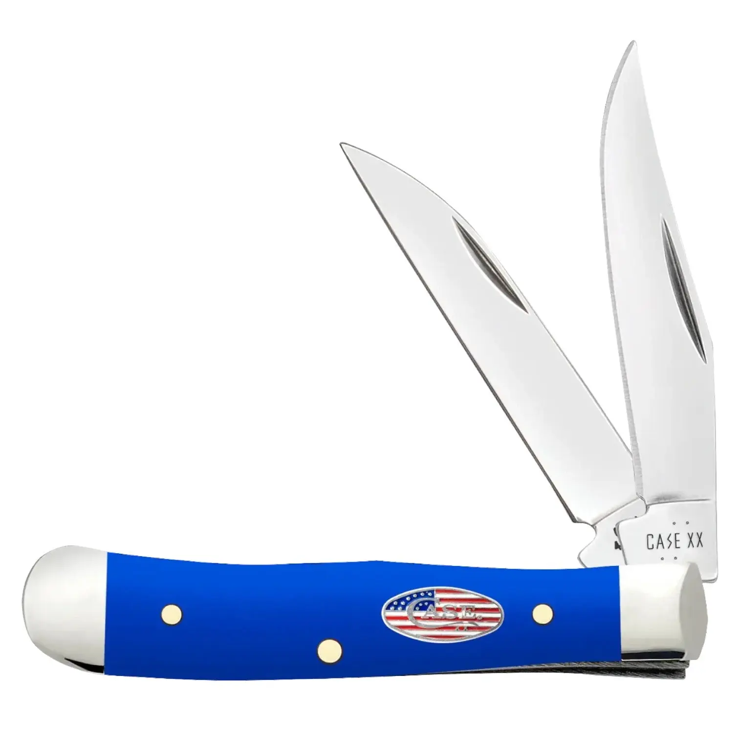 Case Tiny Trapper Pocket Knife – Royal Blue Synthetic, Two Blades, Made in USA