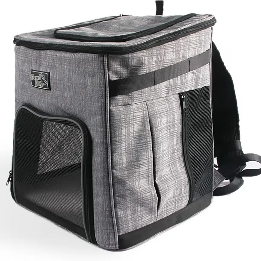 Pet Backpack Carrier for Small Dogs & Cats, Breathable 4-Sided Mesh Travel Bag with Cozy Sherpa Pad, Durable Outdoor Pet Carrier for Hiking & Travel
