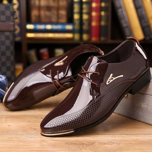 DINAOR Men's formal shoes, wear-resistant and non-slip business casual shoes, bright-colored classic formal shoes, suitable for all occasions Trendy Pointed Toe Soft Toe Footwear