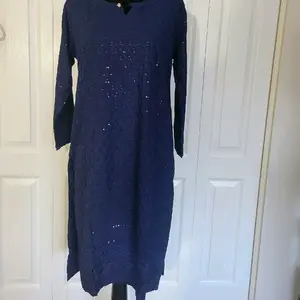 chikankari kurthi with sequence work