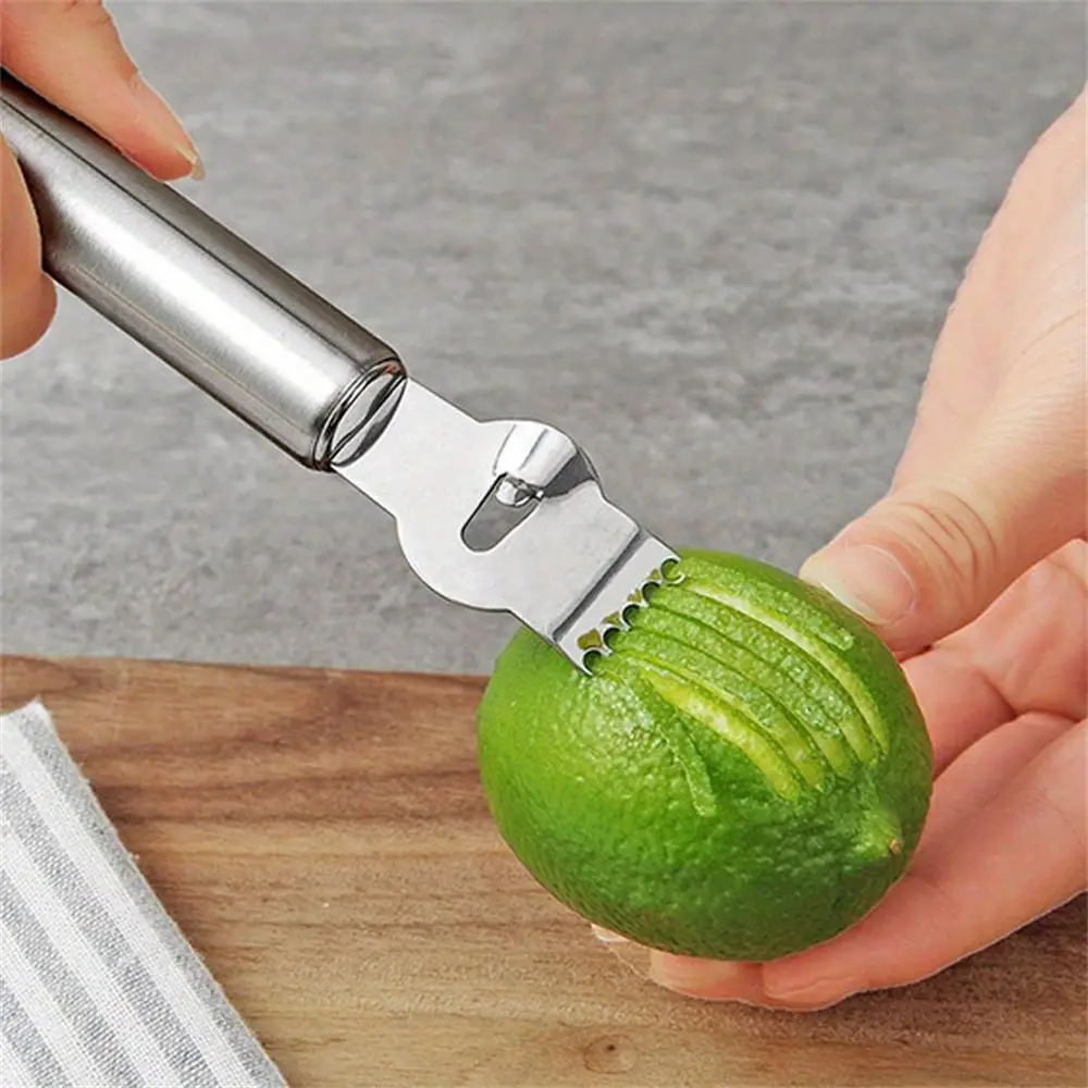 Stainless Steel Lemon Zester, 1 Count Manual Lemon Grater, Multi-purpose Fruit Slicer, Kitchen Fruit & Vegetable Utensils, Household Kitchen Gadgets