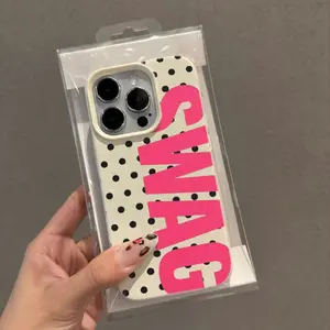 Phone Case - Black Polka Dot Swag-Tpu Protective Case |   Shockproof Protective Phone Case |   Anti-Scratch Transparent Protective Case for Iphone 7 / X / XS / 11 Series And Iphone 12 / 13 / 14 / 15/16 Models Q