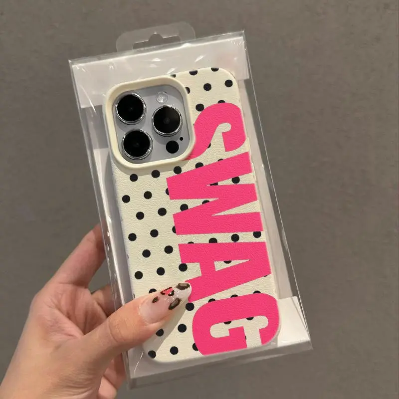 Phone Case - Black Polka Dot Swag-Tpu Protective Case |     Shockproof Protective Phone Case |     Anti-Scratch Transparent Protective Case for Iphone 7 / X / XS / 11 Series And Iphone 12 / 13 / 14 / 15/16 Models Q,Spoo,Halloween,Horror,Character,Silicone