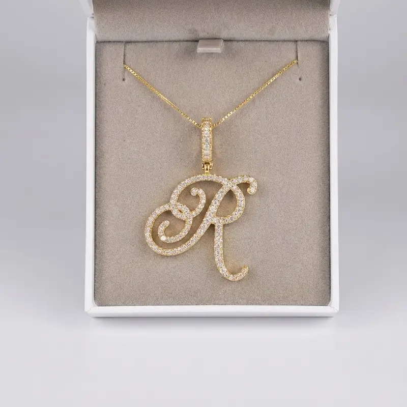 Costume Jewelry Oversized Block Letter L Pendant Necklace - Bold Chain, Chunky Alphabet Design, Custom Letters Initial Necklace, Jewelry for Women, Gifts for Women, Daily Streetwear Accessory