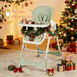 New High Chair & Cradle For Children's,Multifunctional 6 in 1 Adjustable High Chair with Removable 3-Position Adjustable Tray, stain resistant Stability Structure & 3-Point Safety Harness,Dining Room Furniture