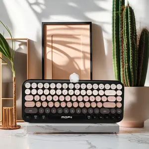 MOFii Blackberry Wireless Bluetooth Computer Keyboard, Multifunctional Keyboard | Cute Retro Style, Magnetic Bear, Universal for Desktops/Laptops/Phones, US QWERTY (Battery Not Included)