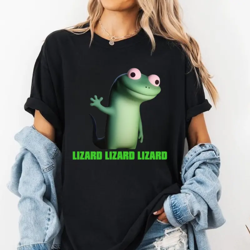 Funny Lizard Lizard Lizard T-Shirt, Funny Meme Shirt, Unisex Elio Lizard Tee, Trending Soft for Womenswear Tops