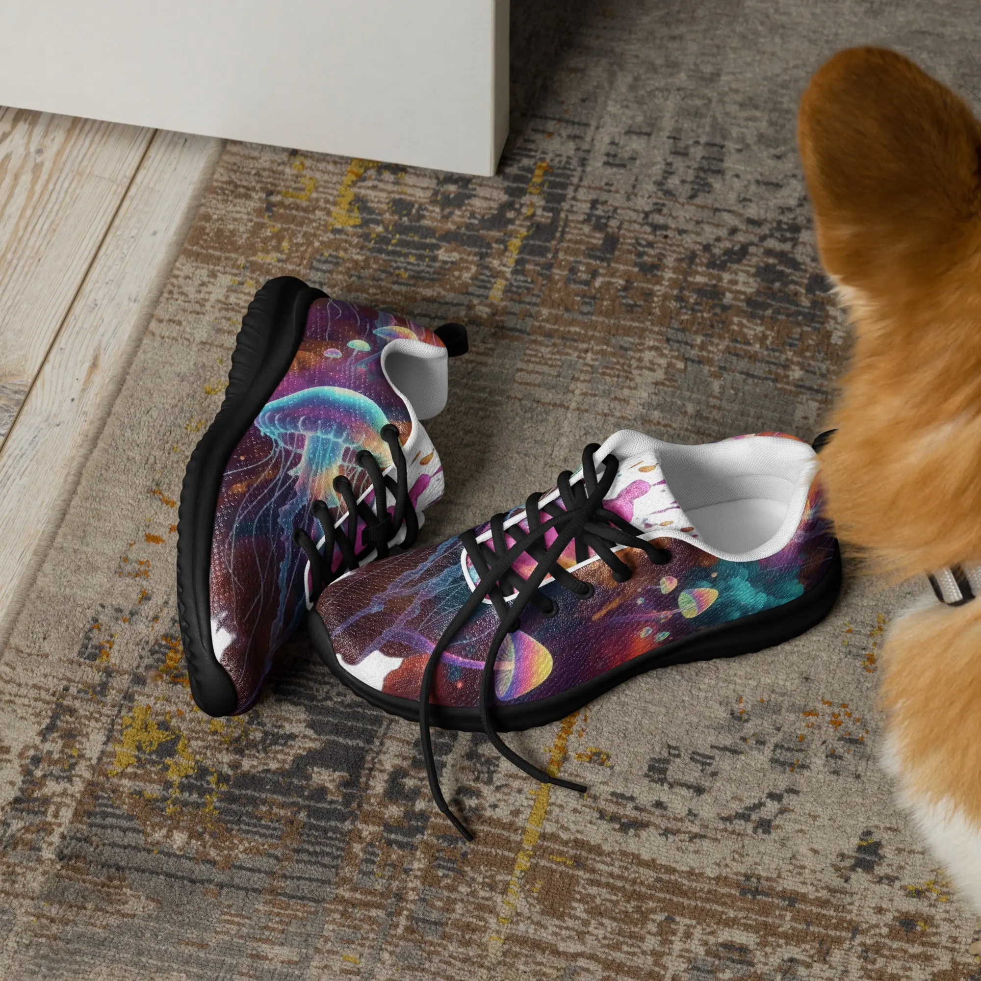 Colorful Jellyfish and Mushroom Smoke Women's Athletic Shoes
