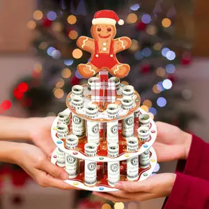 Gingerbread Man Christmas Money Holder - Cash Cake Stand, Surprise Money Box, Festive Party Gift for Kids & Family