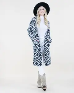 Ganado Print Long Cardigan - (S/M, L/XL)