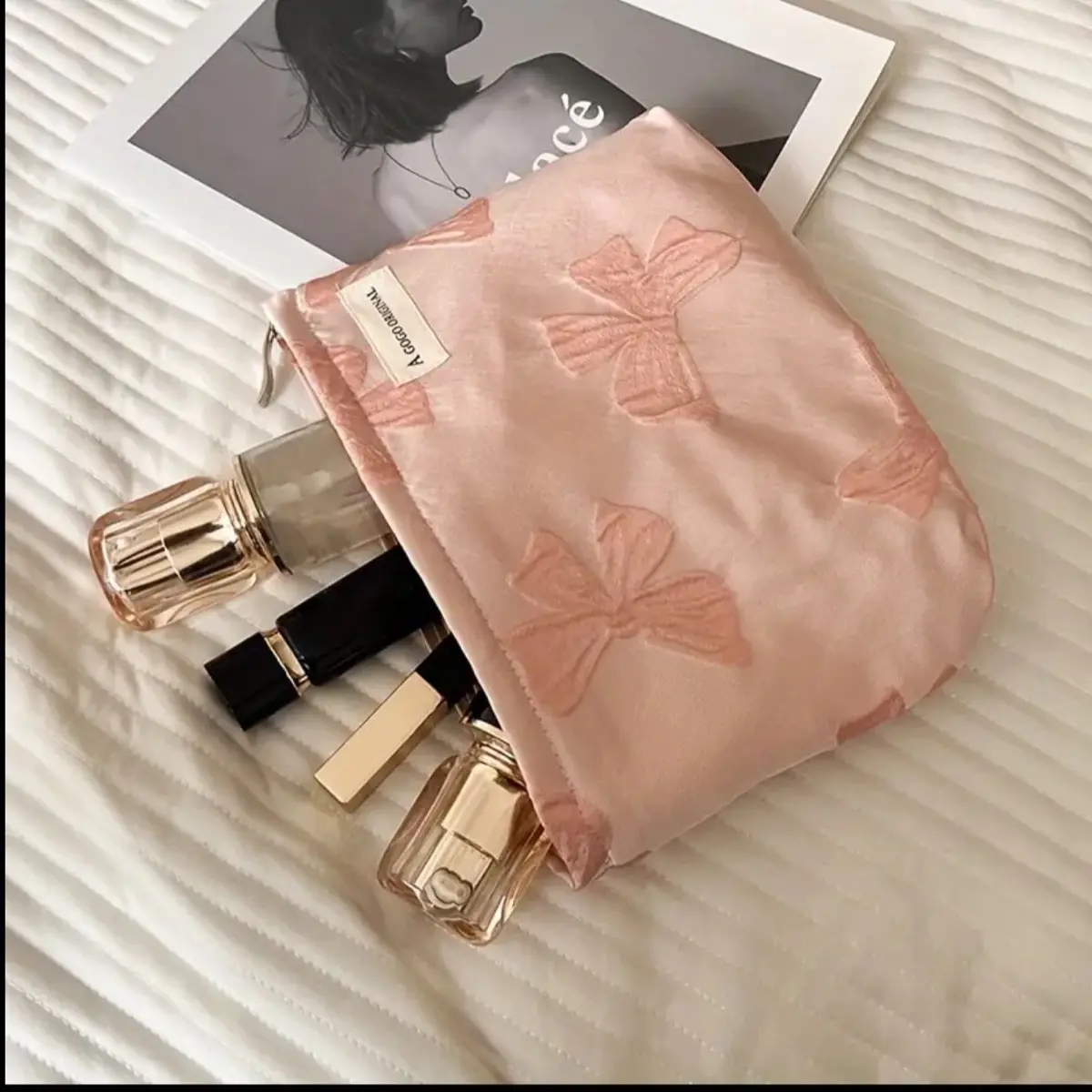 Coquette Pink bow makeup/ pencil bag Coquette Pink bow makeup/ pencil bag