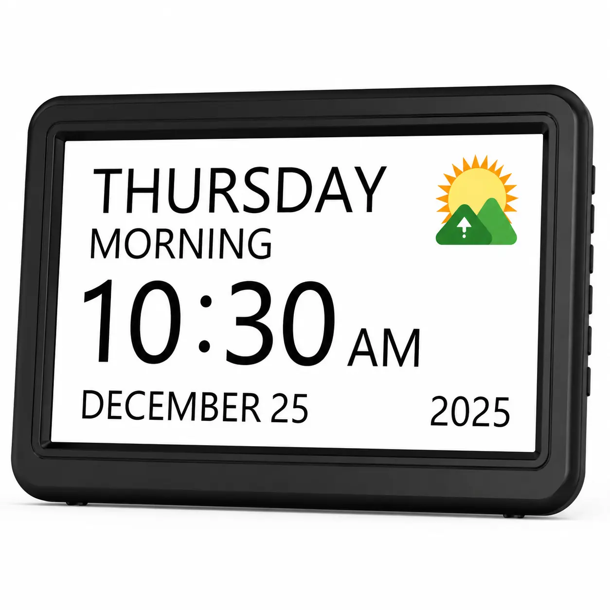 7" Digital Calendar Day Clock with Large Display, 20 Alarms & 20 Custom Reminders, Dimmable Day Date Time Clock for Seniors, Parents, Bedroom and Home