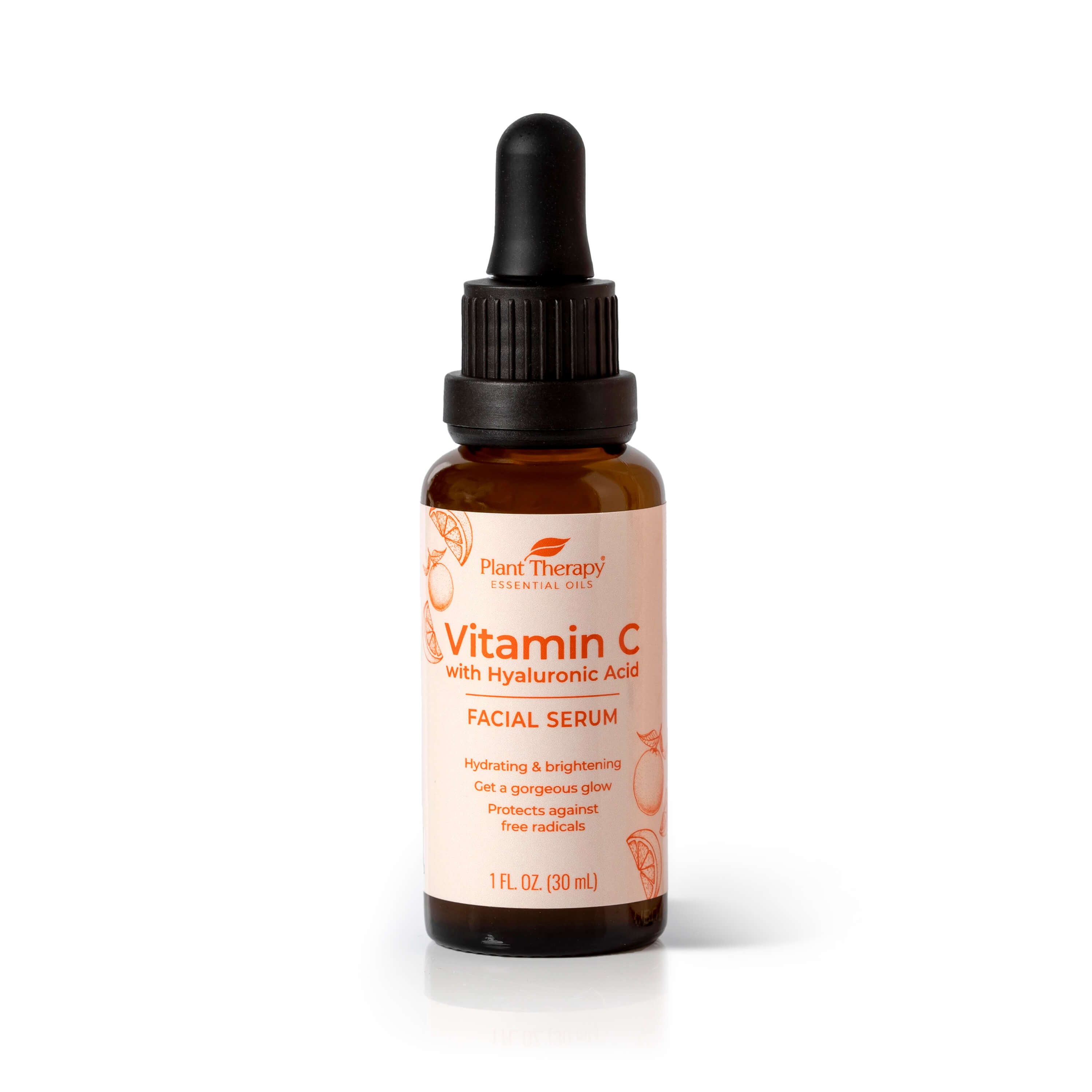 Plant Therapy Vitamin C Face Serum & Hyaluronic Acid, Anti-Aging Serum with Ferulic Acid, Vitamin E, Serum for Fine Lines & Wrinkles, 1 oz
