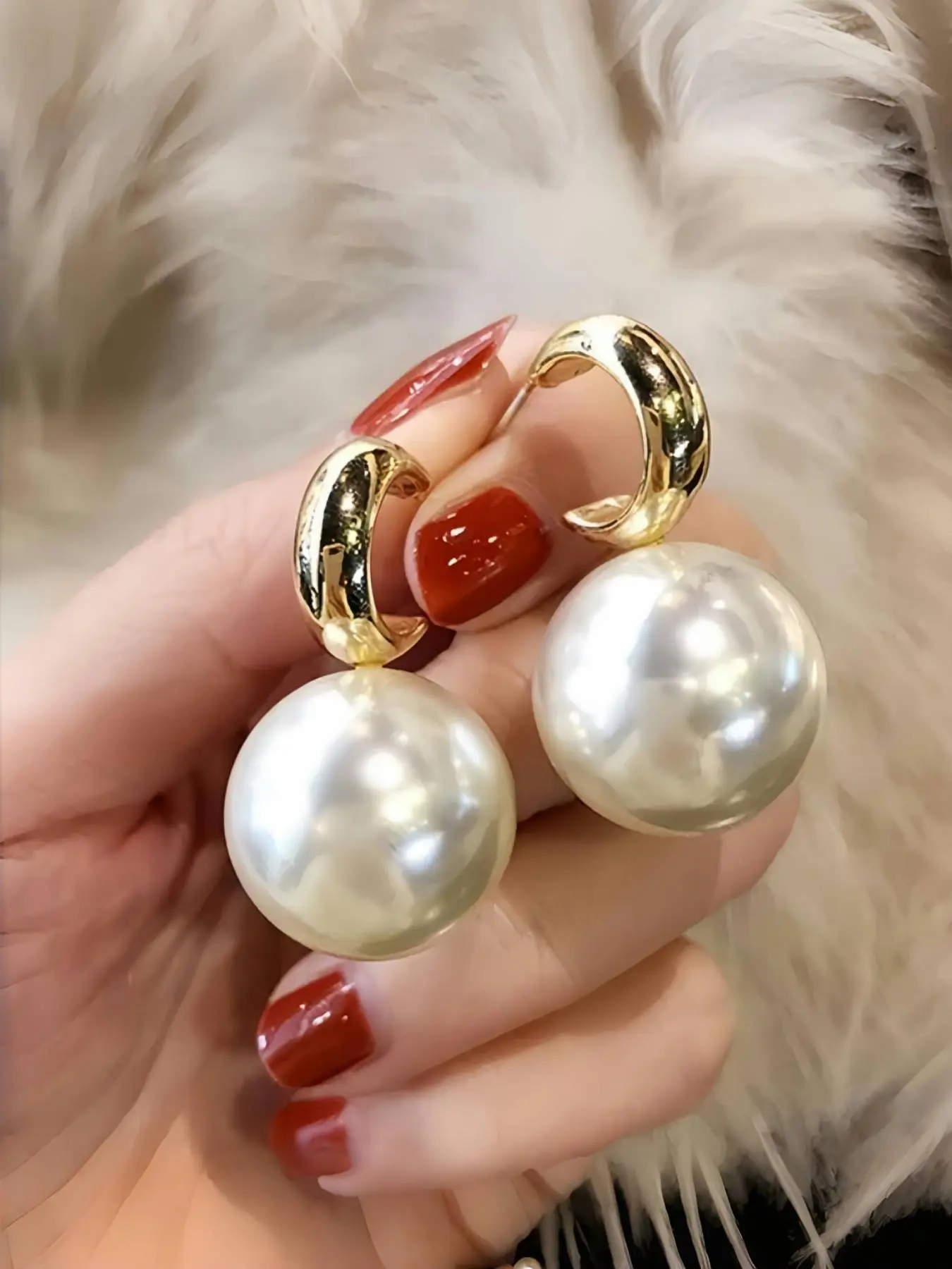 Faux Pearl Decorated  Earrings, Elegant Jewelry for Women for Party, Daily Clothing Decor, Trendy All-match & Exquisite Jewelry for Birthday Gift