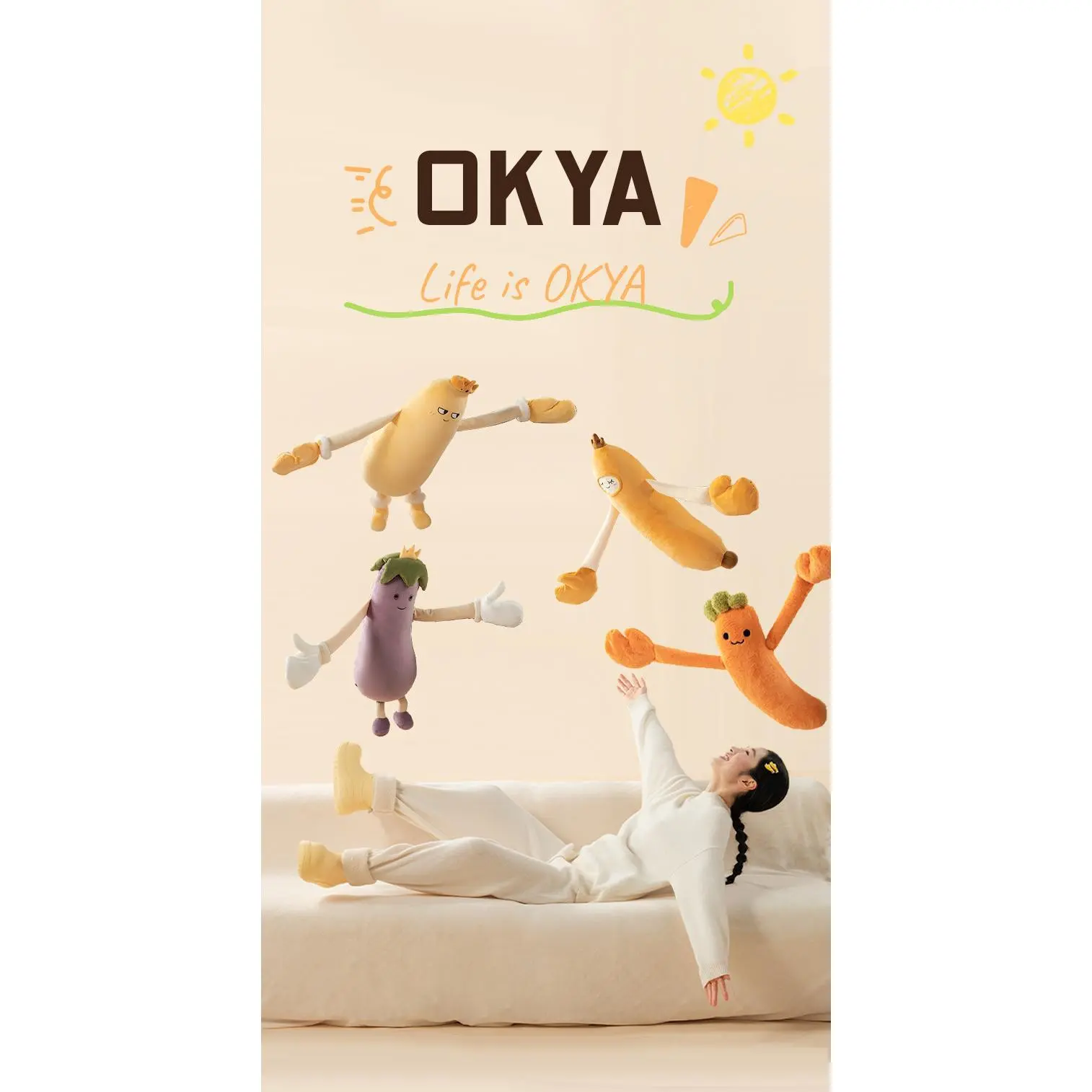 Okya Mango King Sleep Pillow Graphene Heated Percussion Hug Pillow Three Adjustable Temp Settings Sleep Aid Bed Use Gifts Toys