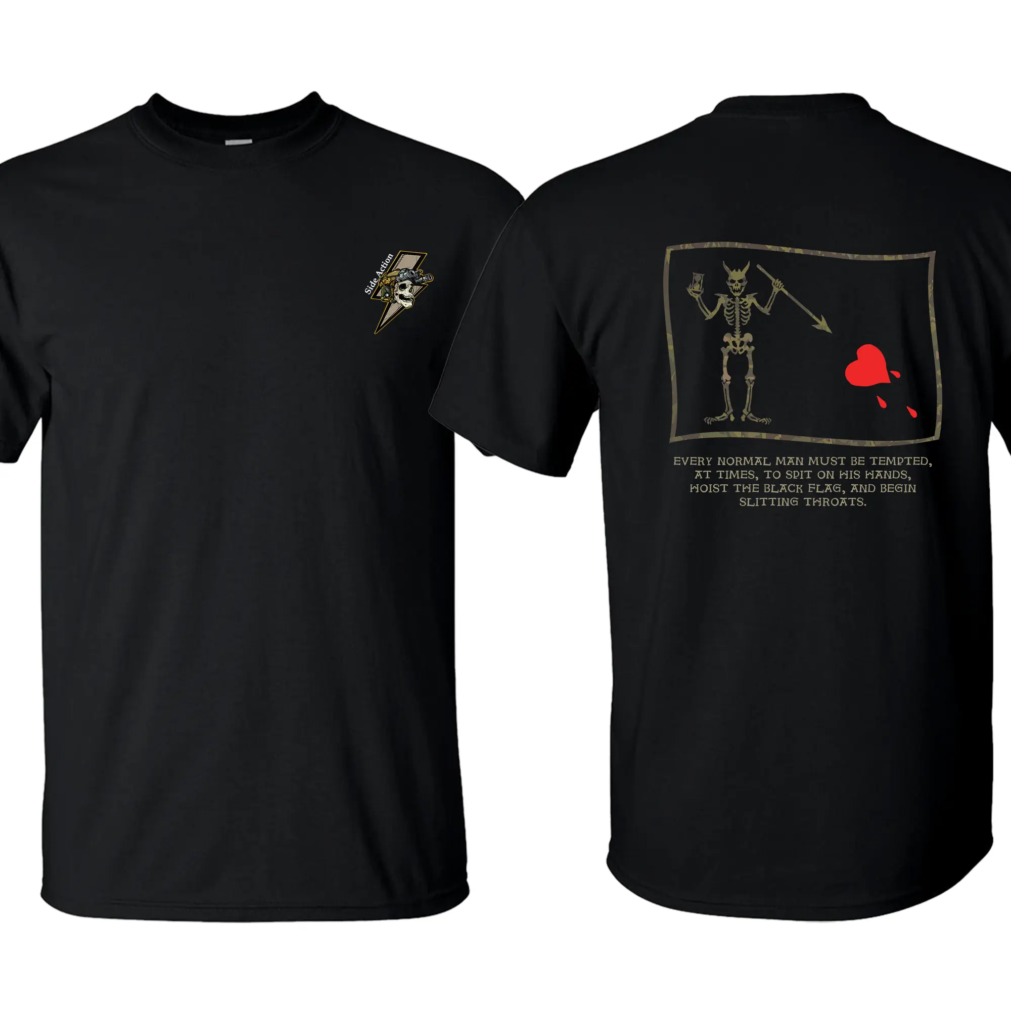 Women's Casual Short-Sleeve Skull Warrior T-Shirt - Dark Military Graphic, Chaos-Driven Message, Streetwear Tactical Tee with Rebel Energy & Bold Style, Shortsleeve
