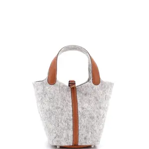 Pre-owned HERMÈS material Bucket Bags Hermes Picotin Lock Bag Felt with Leather PM by Rebag