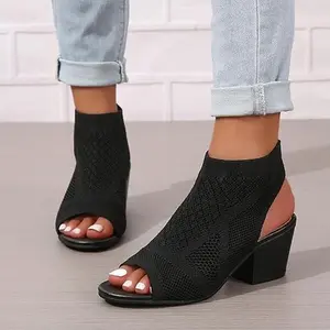 Susana Black Peep Toe Booties - Premium Faux Leather, Soft Synthetic Lining, Cushioned Footbed, Durable Rubber Sole, Versatile for Any Season Women Walking Shoes Footwear Sandal Sandal