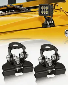 YCHOW-TECH 2PCS LED Light Bar Universal Adjustable Mounting Brackets - No-Drill A-Pillar Hood Clamp Holder, Automotive Motorcycle Accessories, Truck Stuff for Off-Road Jeeps, 4x4 Vehicles Motorbike
