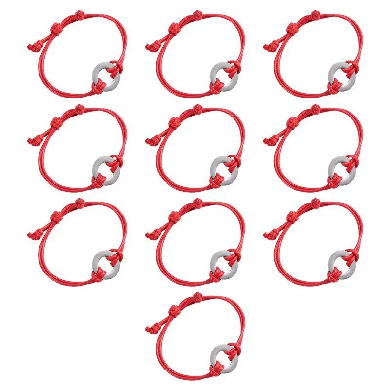 10-Pack Metal Stamping Bracelet Craft Kits with Waxed Nylon String, DIY Jewelry Supplies for Personalized Designs, Bracelet-Making Accessories for Handcrafted Keepsakes and Gift Projects