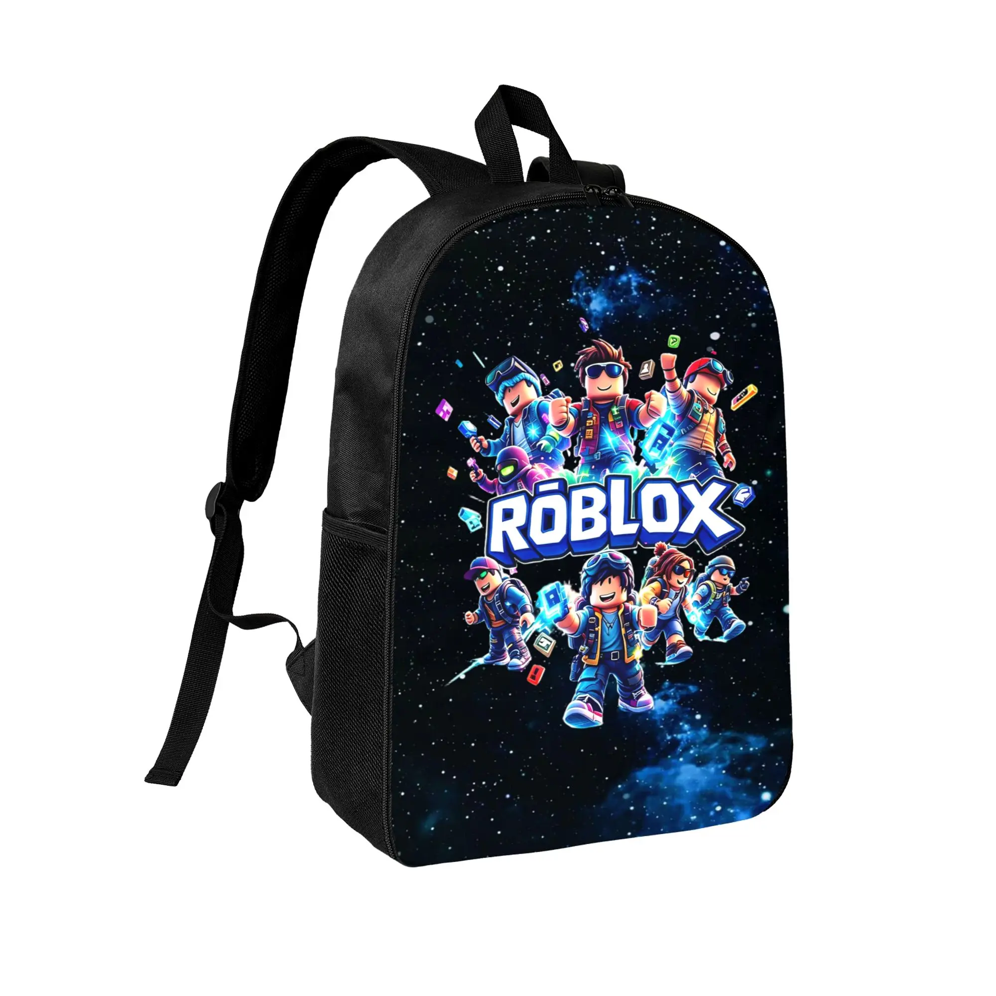 Fashion Gaming Style Roblox Galaxy Backpack Solid Stitching Comfort Cushioned Straps Portable Side Pocket Multifunctional Daily Carry Backpack
