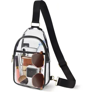 Clear Bag for Stadium Events, Clear Crossbody Bags for Women Men with Adjustable Strap for  Concert