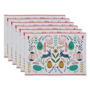Design Imports Easter Folk Garden Embellished Placemat Set 6-pack
